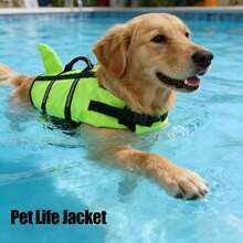 Metglad Dog Life Jacket, High Buoyancy Pet Swimwear, Shark Fin-Style Dog Life Vest With Rescue Handle, Suitable For Small, Medium, And Large Dogs For Boating, Swimming, And Surfing - Green - View 3