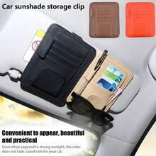 Car Sun Visor Organizer Clip, Multifunctional Interior Glasses Holder, Card Holder, ID Clip, Ticket & Business Card Storage Pouch - A - View 2