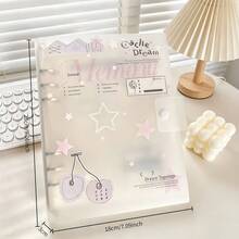 Popular Angel Wings Card Album, Star Cherry Transparent Frosted Storage Binder, Office A5 Loose-Leaf Notebook, A5 Cover Notebook - Multicolor - View 6