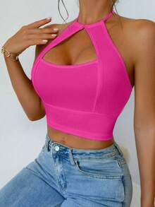 Women's Solid Color Camisole, Simple And Elegant, Suitable For Summer. - Red - View 9