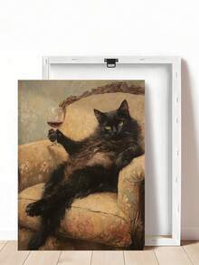 1pc Black Cat Wine Wall Art, Funny Cat Martini Poster,Cat On Green Sofa Picture For Bar Cart,Ideal Gift,Suitable For Bedroom,Living Room,Office,Wall Arts,Wall Decor,Home Decor,Room Decor,Canvas Wall Art,Posters, Wall Art With Frame, Optional Frame ﻿ - 1PCS - View 8