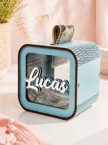 Personalized Wooden Money Box, Customized Text Money Box, Cash Box, Wooden Coin Jar, Financial Management Jar, Teenager Growth Money Box, Made Of High-Quality Solid Wood Handcrafted, Multiple Colors Available. Suitable For Indoor Decoration, Bedroom Decoration, Display Shelf Decoration, Wedding Decoration And Other Scenes. Ideal Gift For Birthday, Christmas, Anniversary Or Other Special Occasions. - Multicolor - View 6