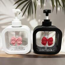 300ml 黑白極簡時尚浴室皂液器，旅行擠壓瓶，便攜式擠壓瓶，適用於洗手液/沐浴露/洗髮精/乳液/卸妝水，非常適合旅行與商務酒店，情侶浴室用品 - 彩色 - 查看 3
