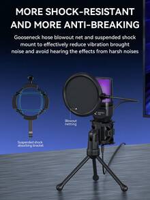 Yanmai USB RGB Condenser Noise-Canceling Wired Gaming Microphone, Suitable For Podcast, Recording Studio, Live Streaming, Laptop, Desktop Computer - View 10