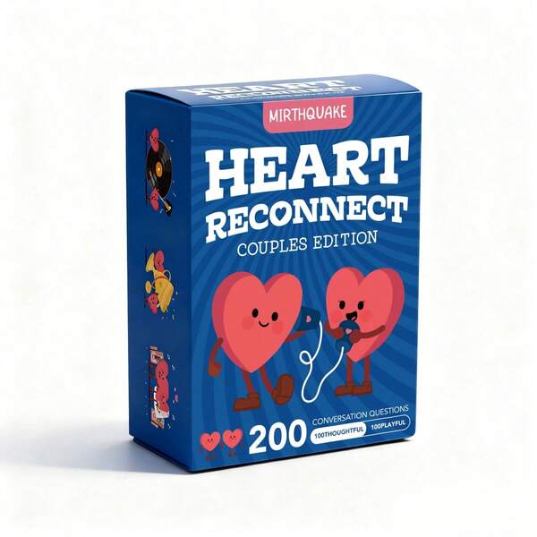 Heart To Heart 情侶問答卡牌遊戲－200題對話開場問題（100題深思、100題趣味），適合情侶約會之夜與主題派對，情人節與聖誕節禮物理想之選