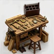 11pcs Copper-Tone Vintage Tool Box, Suitable For Doll House Tool Shed Decor! - Multicolor - View 1