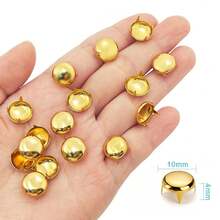 100入/包 10mm 金屬圓形四爪鉚釘 銀色皮革鉚釘 衣飾配件 包包 DIY - 多色 - 查看 1
