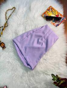WOMEN'S SHORSTS TAILORED WITHOUT POCKET SUPER COMFORTABLE SHORTS THAT CONVINE WITH EVERYTHING SIPER ON THE SIDE IZQUIERDO - 紫丁香色 - 查看 3