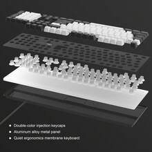 True RGB Full Size Keyboard And Mouse Combo, Silent Typing, 2-In-1 Combination, Mechanical Feel USB Membrane Keyboard, Suitable For Office And Gaming, Home Gift, PC And Laptop (Black & White) - View 5