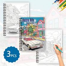 Tlenpo 3pcs/1set, Adult Coloring Book With Flower, Animal, Street Scene Patterns - 1 Book With 30 Pages, 11.2 X 8.3 Inches, For Adults To Relieve Stress, Anxiety And Other Emotions, Holiday Gift, Back To School Gift, Christmas Gift, Halloween Gift, Perfect Choice For Many Holiday Gifts (Accessories Not Included) - E - View 5