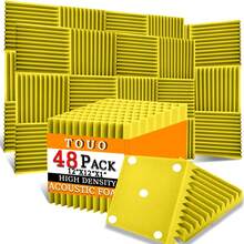 TOUO 8 Warna Panel Busa Akustik Berbentuk Baji, Paket 6-48 Buah, Bahan Perawatan Akustik Dinding Kedap Suara untuk Studio dan Home Theater - Baji - View 33
