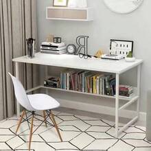 Escritorio, mesa de ordenador para dormitorio, mesa de juegos, mesa blanca, mesa de ordenador para casa, mesa de maquillaje para niñas, mesa sencilla para estudiantes - Mesa mejorada de 100 cm | Color madera silvestre - Ver 3