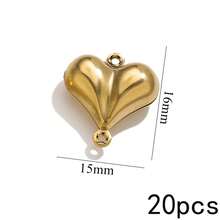 20Pcs Double Hole Link Connectors, 18K Gold Plated Stainless Steel Tarnish Resistant Heart Star Shell Moon Shape Charms For DIY Jewelry Making - Double Hanging Connector - View 26
