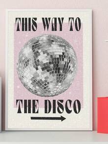 1pc 5D DIY Diamond Painting Disco Sign, Shiny Diamond Painting Tool Kit, Suitable For Party Room, Bar Or Dance Hall Wall Decor - round diamond - View 9