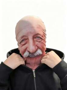 1pc Hyper-Realistic Old Man 3D Face Mask, Halloween Prank Prop, Party Costume Role Play Fun Mask, Holiday Atmosphere Decoration Ornament, Creative Gag Toy; Elastic And Breathable Fabric, Suitable For Masquerade, Theme Party, Short Video Shooting, Essential Item For Clown Lovers, Brings Endless Joy And Surprise, Great Birthday Gift, Suitable For Halloween, Theme Party, Home Decor, Scene Atmosphere Arrangement, Bedroom Room Decoration, Halloween, Holiday Essential, Gift For Men, Halloween Decoration - Multicolor - View 3