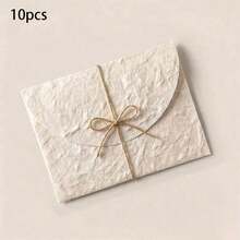 Phong bì giấy thủ công màu trắng phong cách Ins, vân cao cấp cho thiệp mời đám cưới và thiệp DIY ngày lễ, không kèm dây thừng - A - Xem 7