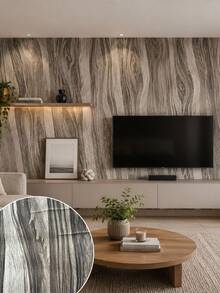 Self-Adhesive PVC Wallpaper, Washable, Decorative Wood Pattern, 5m X 10m Roll, For Home Renovation And Decoration, Living Room, Bedroom, Kitchen, Furniture, Patterned Wall Covering. - M208 - 查看 5