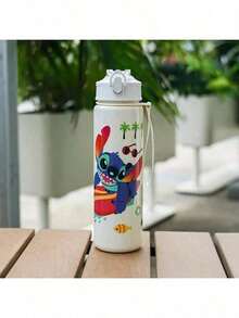 1 pièce Bouteille d'eau 750ml/26oz Stitch & Lilo Personnage de dessin animé - Tasse de voyage réutilisable et étanche avec un design floral et musical vibrant, fabriquée en matériau PC durable, parfaite pour les sports de plein air, les vacances et les cadeaux d'anniversaire | Bouteille d'eau durable - Multicolore - Voir 18