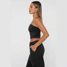 European And American Style Strapless Top For Women, Sheer And Sexy, Summer Sleeveless Top, Women's Fitted Clothing. - 114紅色 - 查看 2