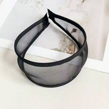 1pc Women's Solid Color Sheer Mesh Wide Headband, Soft Non-Slip Thin Mesh Hairband, Daily Makeup Washing Face Sports Hair Accessory - View 10