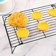 1pc Black Mesh Cooling Rack, High Foot Baking Cooling Rack, Oil Draining Rack, Roasting Grid, Baking Accessories, Suitable For Home, Kitchen, Restaurant, Hotel, Bakery, Outdoor - Black - View 3