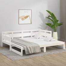 vidaXL Lit coulissant sans matelas blanc 2x(90x200) cm - Blanco - Ver 4
