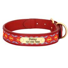 PU Embroidered Printed Pattern Dog Customized Collar Engraved Anti-Lost Pet Collar Adjustable Size For Small Medium Large Dogs - Multicolor - View 26