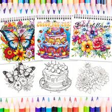 Tlenpo 3件/1套 成人塗色書，混色圖案，1本30張，8.3x8.3英吋，適合成人緩解壓力、焦慮與情緒，節日禮物、開學禮物、聖誕禮物、萬聖節禮物，多種節日禮物的完美選擇（不含配件） - B - 查看 2