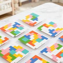 Wooden 2-Player Battle Puzzle Toy With Buzzer And Question Cards, Competitive Tabletop Game For Kids 3+, Logic Thinking And Focus Training Educational Toy, Colorful Puzzle Assembly For Spatial Imagination, Parent-Child Interactive Desktop Competition Game, Kindergarten Educational Competition Prop, Gift For Boys And Girls - Multicolor - View 7