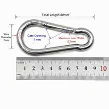 1/3 buah Gantungan Kunci Luar Ruangan 80mm Kait Pengunci Pegas Carabiner Gantungan Kunci Tahan Lama untuk Berkemah dan Bepergian - A - View 5