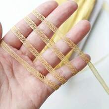 1 Yard - 5mm/0.2 Inch Ultra-Fine Gold Mesh Lace Trim, Sewing Craft Material, Perfect For Doll Clothing Making And Handicrafts - Multicolor - View 2