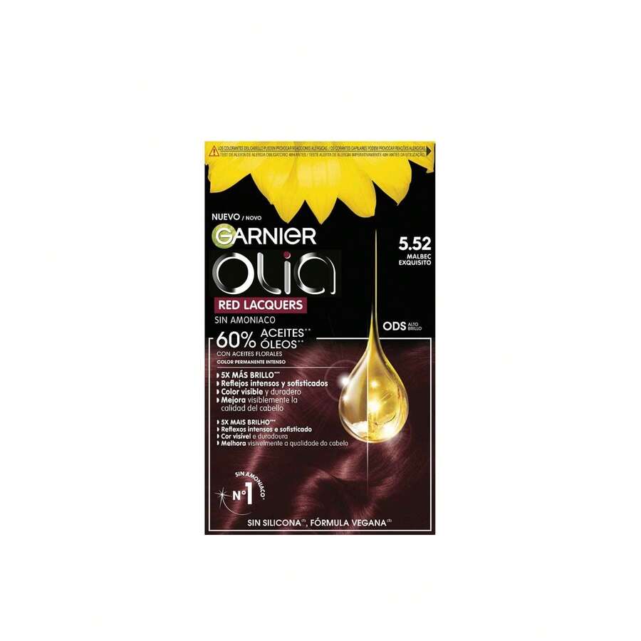 Garnier Olia Permanent Hair Dye 5.52 Glassy Merlot - Red - View 1