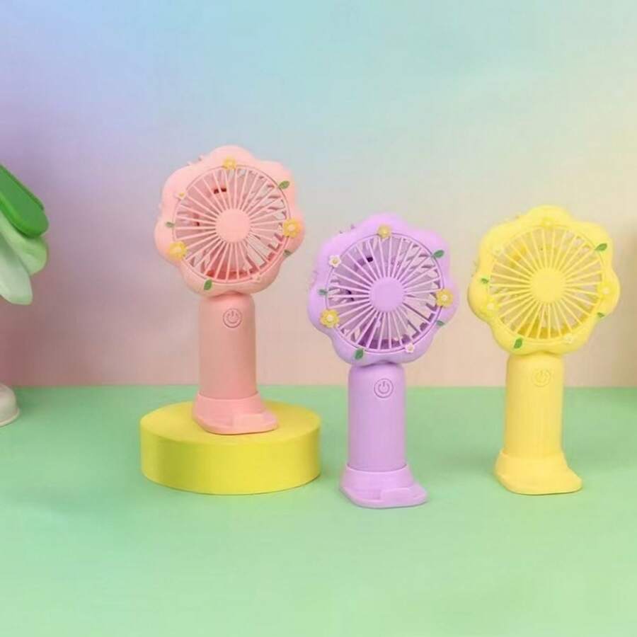 USB Rechargeable Mini Handheld Fan With Flower Design, Ideal For Business Opening Gifts - A - 查看 1