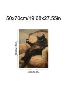 1pc Black Cat Wine Wall Art, Funny Cat Martini Poster,Cat On Green Sofa Picture For Bar Cart,Ideal Gift,Suitable For Bedroom,Living Room,Office,Wall Arts,Wall Decor,Home Decor,Room Decor,Canvas Wall Art,Posters, Wall Art With Frame, Optional Frame ﻿ - 1PCS - View 14