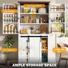 Tall Cabinet With Safety Tilt Mechanism And Snack Shelf, 4 Drawers And Adjustable Shelves, Unique - 白色 - 查看 4