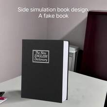 1pc Creative Book Safe, Key Lock Hidden Bedside Safe, Black Small/Medium/Large Sizes, Creative Simulated Small Storage Box, Suitable For Office, Bedroom And More - Black - View 1
