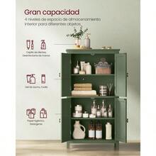 Bathroom Cabinet, Bathroom Cupboard, Kitchen Cabinet, With 4 Doors, Adjustable Shelves, 30 X 60 X 110 Cm, White MBBC552P31 - 白色 - 查看 4