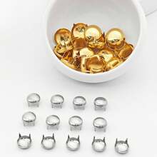 100入/包 10mm 金屬圓形四爪鉚釘 銀色皮革鉚釘 衣飾配件 包包 DIY - 多色 - 查看 2