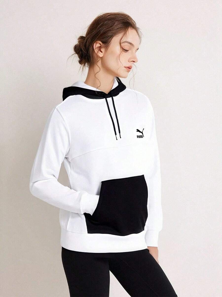 Áo nỉ trùm đầu Puma Unisex, dáng trung tính, đồ thể thao tập luyện xuân/thu, áo chui đầu cho học sinh, 534158 - trắng - Xem 1