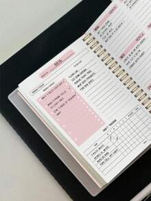 1 Spiral Bound Undated Weekly Planner Notebook With Habit Tracker And Goal Layout, Lightweight Soft Daily Planner Journal, Elegant Office Stationery, Thoughtful Teacher's Day Commemorative Gift, Daily Organization And Holiday Gift - Multicolor - View 2