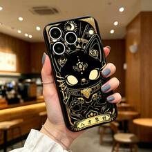手机壳:适配 iPhone17 16 15 14 13 12 11 proPro Max系列 福猫招财图案 男女高级感 - ホワイト - チェックする 2