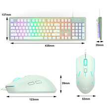 Combo de Teclado y Ratón para Juegos, Teclado K1 con Retroiluminación LED Arcoíris de 104 Teclas, Compatible con Computadora/PC/Portátil (Verde Claro) - verde claro - Ver 5