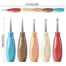 Connectable Single Head Nail Dotting Rhinestone Picker Pen Set, Spliceable Ergonomic Handle Nail Art Dot Tool For Gem Crystal Sequins DIY Manicure Decor - Multicolor - View 5
