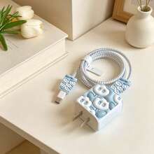 Juego de Cargador y Protector de Cable con Diseño de Araña Negra Compatible con Cable de Carga Apple 18-20W, Organizador de Cable Anti-Rotura - Multicolor - Ver 3