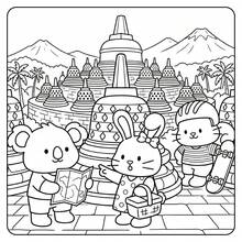 GDTME Cozy Travel Coloring Book, Cute Cartoon Animal Travel Scenes, Including Koala, Rabbit And Squirrel Picnic And City Landmark Illustrations, Suitable For Hand Coloring, Aesthetic Photo Props, Daily Stress Relief And Leisure Time - Coloring Book - View 9