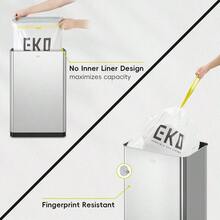 EKO Mirage X 80 Liter Automatic Sensor Trash Can, Matte Black Stainless Steel, Touchless Lid, Fingerprint-Resistant, For Kitchen (SILVER) - Plata - View 9