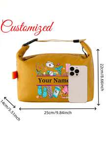 Custom Pattern Printed Nurse Style Commuter Shoulder Bag - With Adjustable Strap, Designed For Professionals, Multifunctional Portable Bag; Durable And Sturdy, Can Store Work Equipment And Meet Daily Commute And Travel Needs, Perfect Personalized Gift For Healthcare Workers. - Multicolor - View 5