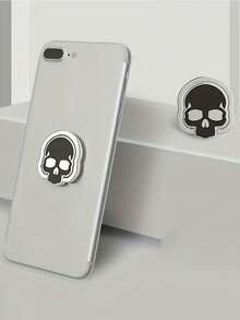 1 pieza Soporte de anillo para teléfono con diseño creativo de calavera de Halloween, rotación de 360 grados, aleación de zinc, soporte de anillo multifuncional, conveniente de usar y transportar. - Multicolor - Ver 2