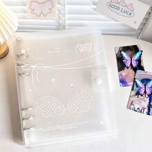 Popular Angel Wings Card Album, Star Cherry Transparent Frosted Storage Binder, Office A5 Loose-Leaf Notebook, A5 Cover Notebook - Multicolor - View 10