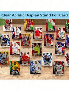 10/30pcs Acrylic Card Holders, Card Display Stand, Transparent Card Storage Box, Suitable For Displaying Magnetic Cards, Sports Cards, Challenge Medals, Collectible Cards, Transparent Plastic Card Holder, Paper Table Number Base, Product Price Tag, M - Clear - View 5